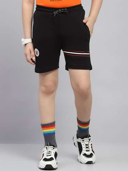 Monte Carlo Boys Striped
                    Printed Mid-Rise Cotton Bermuda Shorts