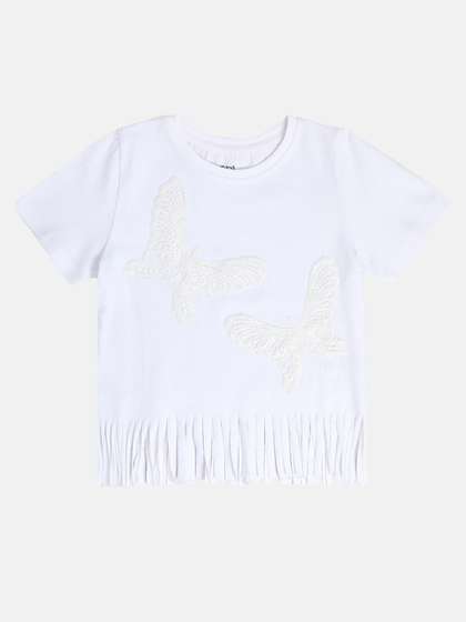 MINI KLUB Girls
                    Embroidered Print Cotton Top