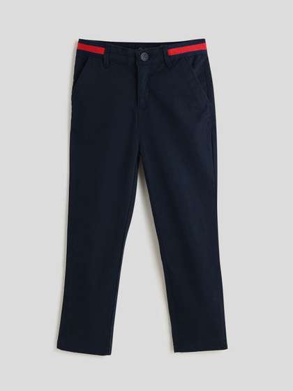 One Friday Boys Navy
                    Blue Solid Trousers