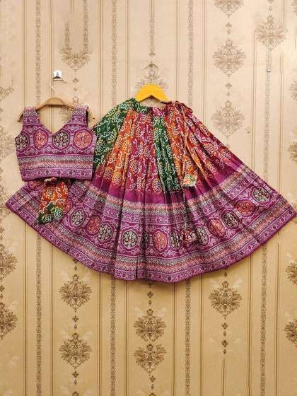 BAESD Girls Printed
                    Ready to Wear Lehenga & Blouse With Dupatta