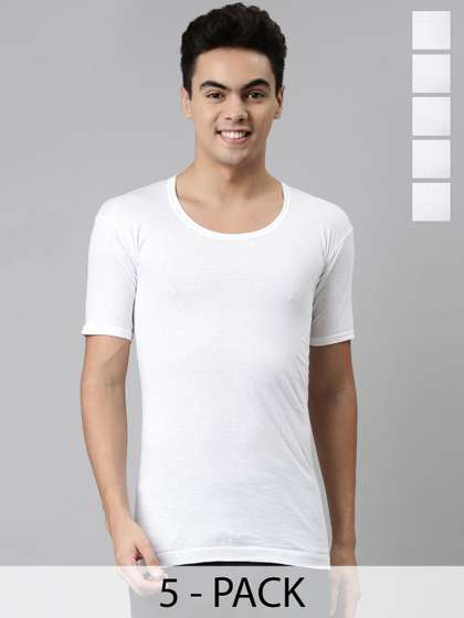Dixcy Scott Josh
                          Men Pack Of 5 Breathable Cotton Short Sleeves
                          Vest
