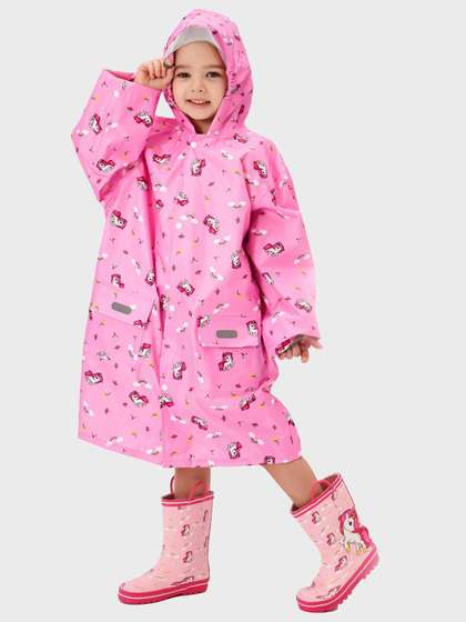 Little Surprise Box
                        Kids Pink All Over Unicorn Knee Length Raincoat