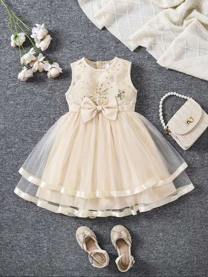 BAESD Girls Embroidered
                    Fit & Flare Dress