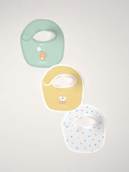 Nauti Nati Infants
                      Pack Of 3 Printed Cotton Bibs