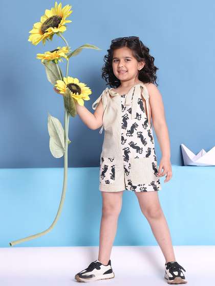Baawri Girls Printed
                    Cotton Basic Jumpsuit