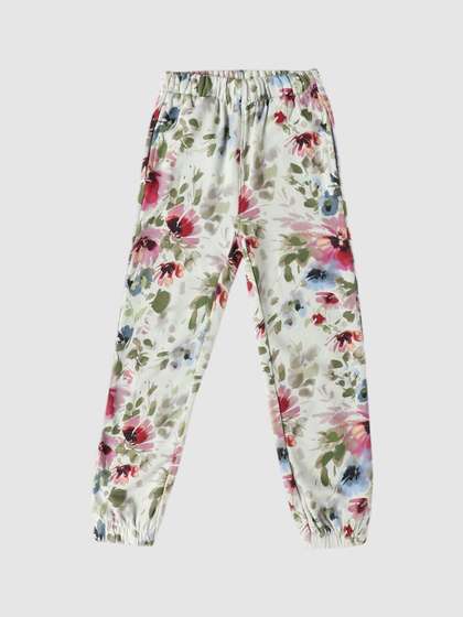 GAP Infant Girls Floral
                    Print Relaxed Fit Joggers