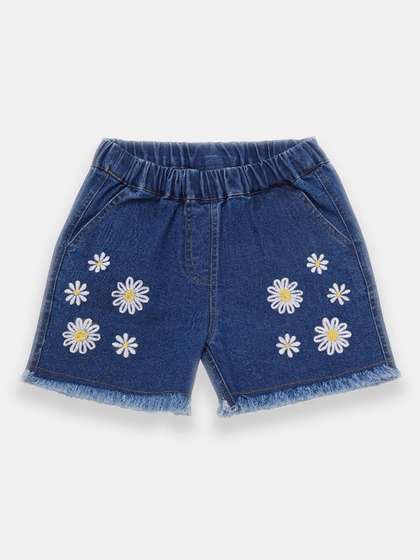 Creative Kids Girls
                      Regular Fit Embroidered Denim Shorts