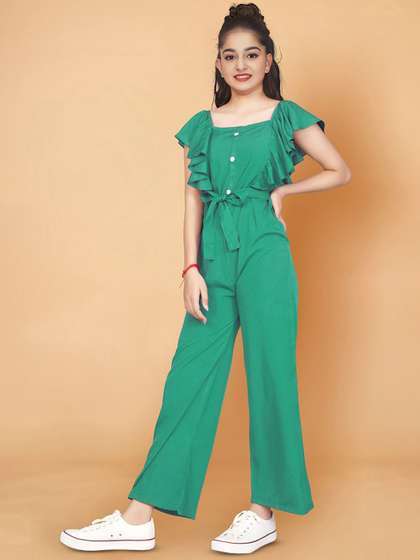 BAESD Girls Basic
                    Jumpsuit with Ruffles
