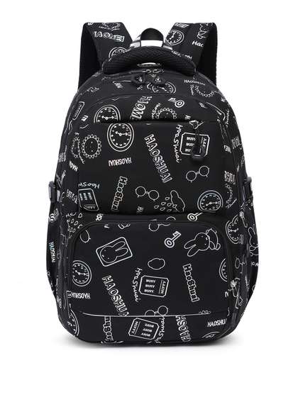 Tinytot Unisex Kids
                    Typography Backpack with Hip Strap