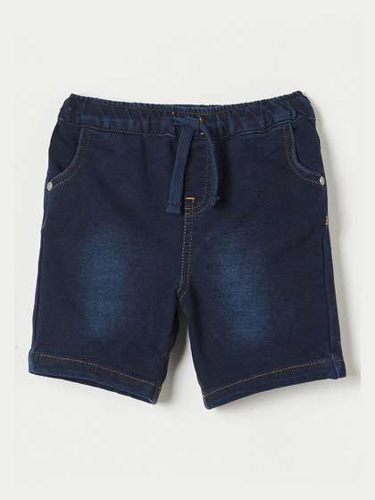 Juniors by Babyshop Boys
                    Regular Fit Mid-Rise Washed Cotton Denim Shorts