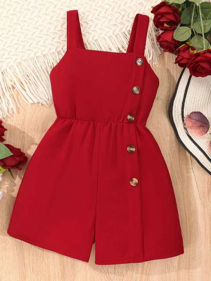 INCLUD Girl Shoulder Straps Sleeveless Basic Jumpsuit