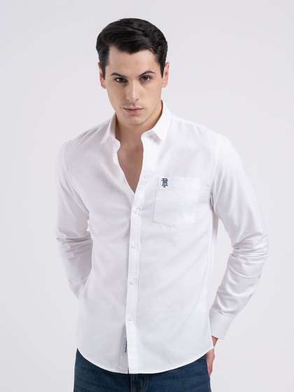 Red Tape Men Solid
                      Pure Cotton Button Down Loose Fit Shirt