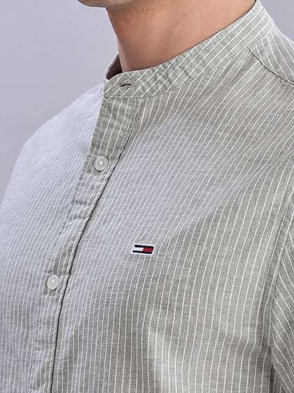 Price History of Tommy Hilfiger Men Band Collar Pinstripes Striped