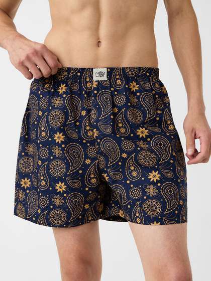 The Souled Store
                          Men Regular Fit Printed Navy Blue Boxer
                          Shorts