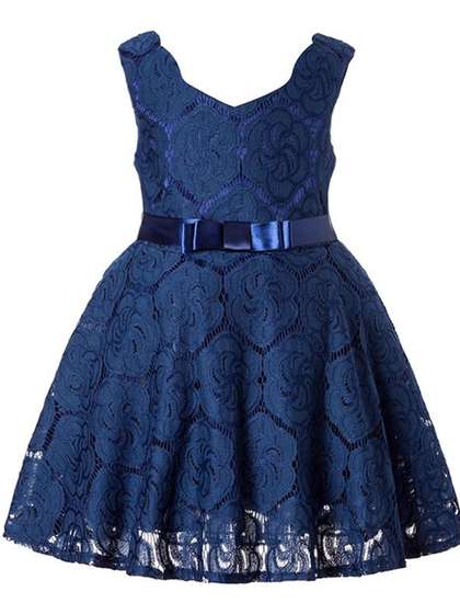 Wow Princess Girls Self
                    Design Fit and Flare Dress