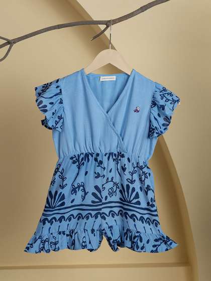 Purple United Kids Girls
                    Printed Basic Jumpsuit