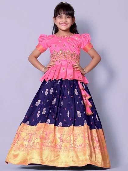 BAESD Girls
                        Embroidered Thread Work Ready To Wear Jacquard
                        Lehenga & Choli