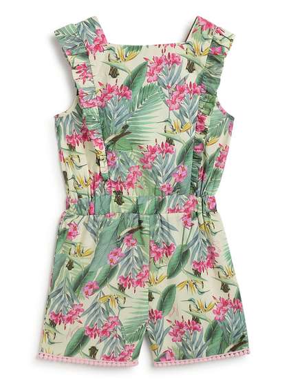 GUESS kids Girls Printed
                    Square Neck Jumpsuit