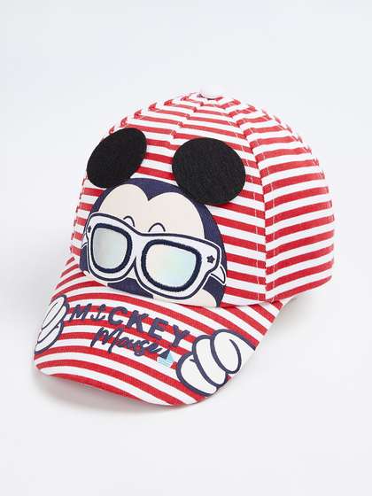 max Boys Mickey Mouse
                    Embroidered & Striped Pure Cotton Baseball Cap