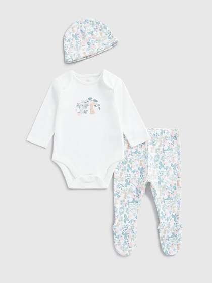 mothercare Infant
                      Girls Pure Cotton Bodysuit With Leggings &
                      Hat