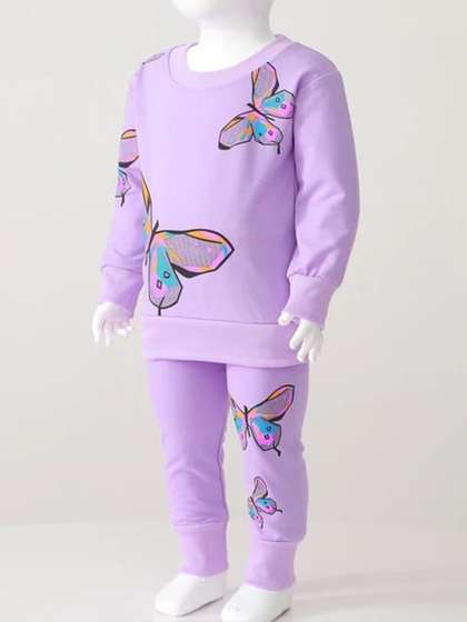 Pink Angel Unisex Kids
                      Printed Pure Cotton Sweatshirt and Joggers