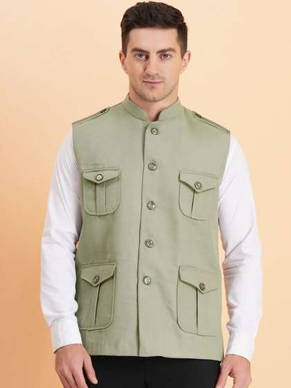 SG LEMAN Mandarin
                      Collar Nehru Jacket