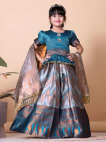 BAESD Girls Woven Design
                    Ready to Wear Lehenga & Blouse With Dupatta