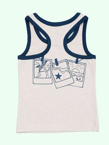 KiddoPanti Girls Printed
                    Round Neck Tank Top