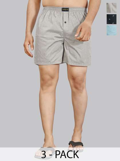 BAESD Men Pack Of
                          3 Printed Cotton Boxers