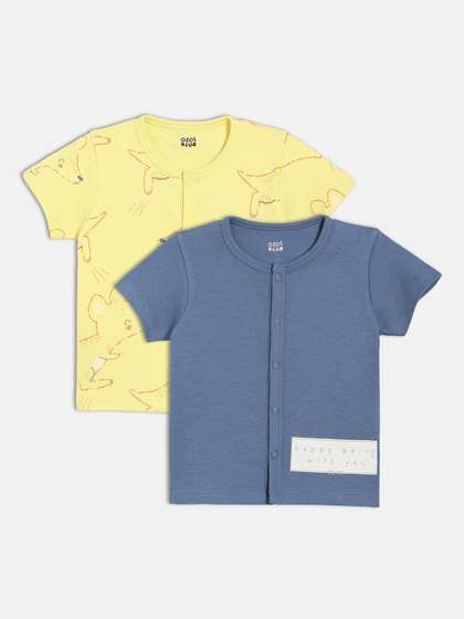 MINI KLUB Infants Boys
                    Pack Of 2 Printed Cotton Front Open Jhabla Vests
                    28NBFV194