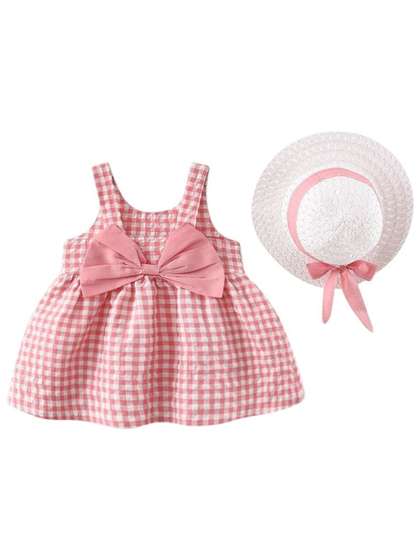 StyleCast x Revolte
                      Girl Checked Shoulder Straps A-Line Mini Dress