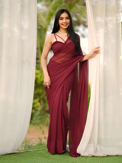 Moda Rapido Pure Georgette Saree With Unstitched With Unstitched Blouse piece