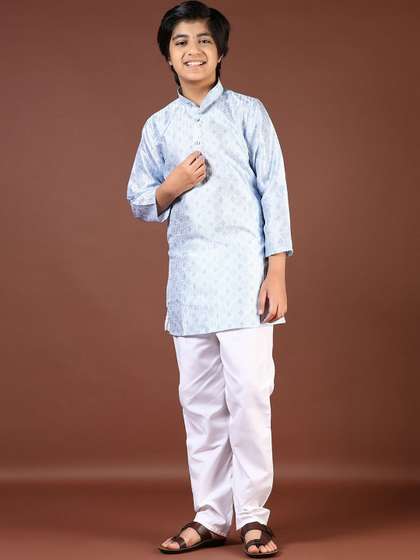 V-Mart Boys Ethnic
                      Motifs Printed Band Collar Sequinned Straight
                      Kurta & Pyjama