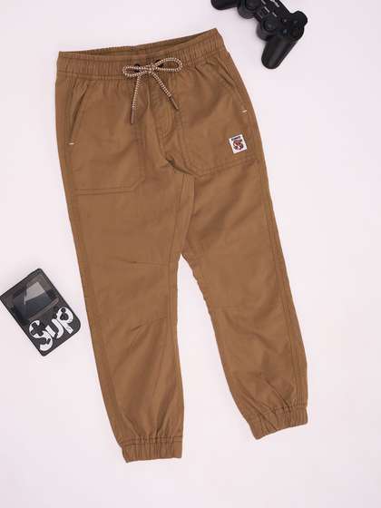 Pantaloons Junior Boys
                    Pure Cotton Mid-Rise Trousers