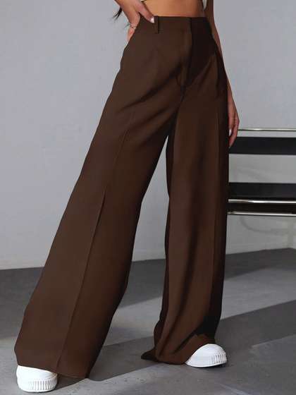 SZN Women High-Rise
                      Loose Fit Wide Leg Trousers