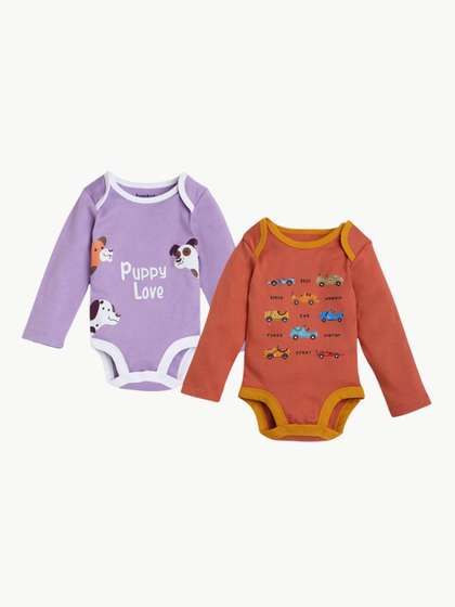 Bontots Infant Boys Pack
                    of 2 Organic Cotton Bodysuits