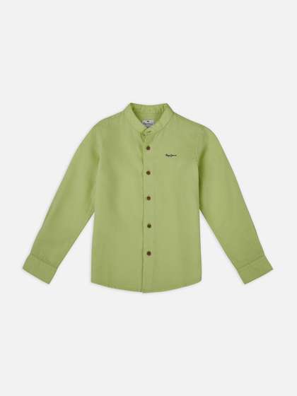 Pepe Jeans Boys Band
                      Collar Solid Cotton Casual Shirt