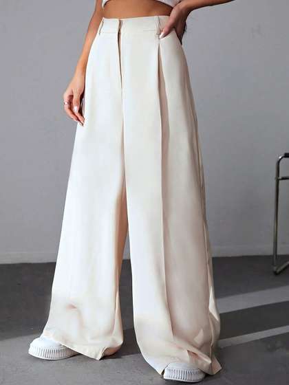 SZN Women Loose Fit
                      High-Rise Wide Leg Trousers