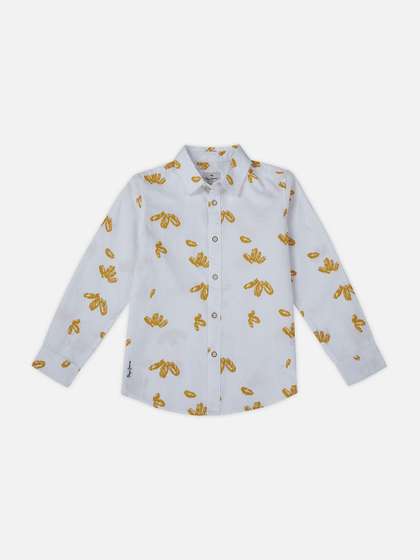Pepe Jeans Boys Spread
                    Collar Conversational Printed Cotton Casual Shirt