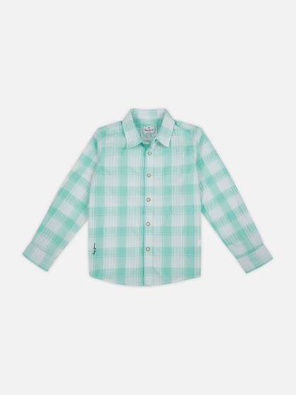 Pepe Jeans Boys Spread
                    Collar Checked Cotton Casual Shirt