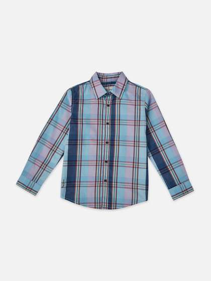 Pepe Jeans Boys Spread
                    Collar Tartan Checked Cotton Casual Shirt