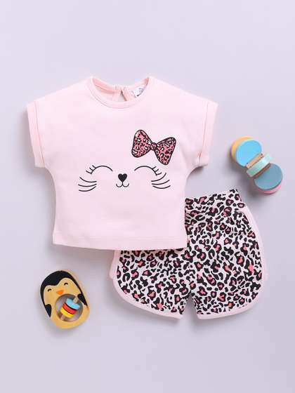 YK X Tinyo Girls Animal
                    Printed Top with Shorts