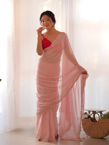 Anouk Sequinned Poly
                        Georgette Saree