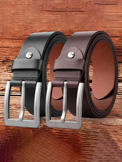 The Roadster Lifestyle
                      Co. Men Set Of 2 Leather Formal Belts