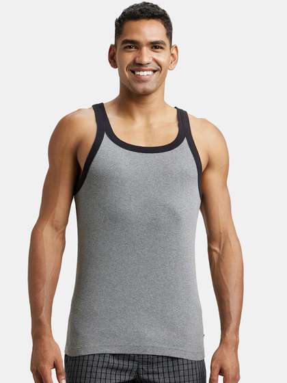 Jockey Super
                          Combed Cotton Rib Square Neck Sleeveless Gym
                          Vest-US27