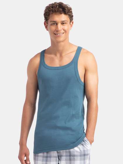 Jockey Super Combed
                        Cotton Rib Square Neck Sleeveless Gym Vest-US26