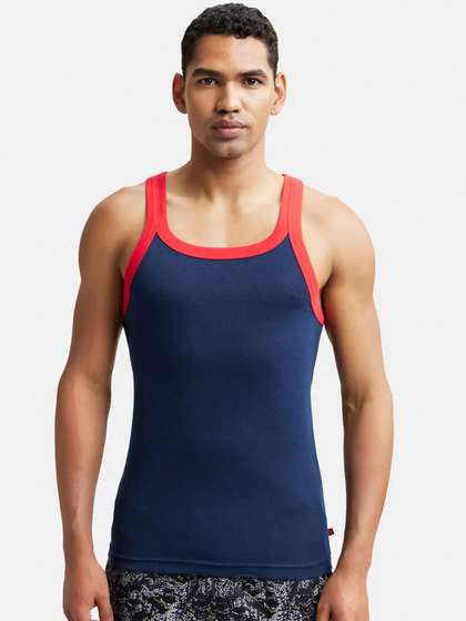 Jockey Super Combed
                        Cotton Rib Square Neck Sleeveless Gym Vest-US27