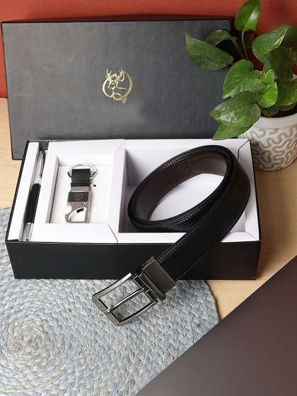 SAZARA Men Belt,
                    Keychain and Pen Gift Set