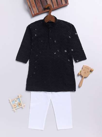 JBN Creation Boys Ethnic
                    Motifs Embroidered Sequinned Kurta With Trouser