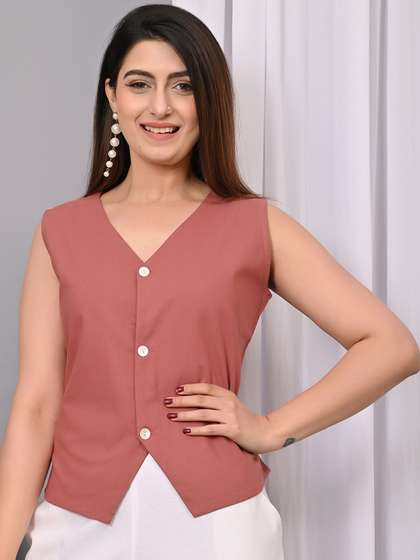 IQRAAR V-Neck Cotton
                        Woven Waiscoat